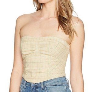 Free People Out West Plaid Corset Top Size 8